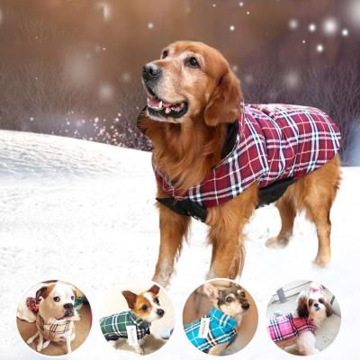 China  				Waterproof Windproof Reversible British Style Plaid Dog Vest Winter Coat 	         for sale