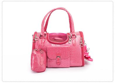 China  				Design Quality PU Leather Hot Pink Pet Hand Bag 	         for sale
