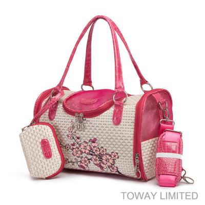 China  				Design Original Dog Bags Flower Engrave PU Leather Pet Carriers 	         for sale