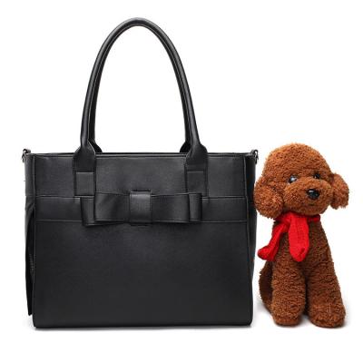 China  				Design Bowtie Dog PU Leather Bags Outdoor Pet Carriers 	         for sale