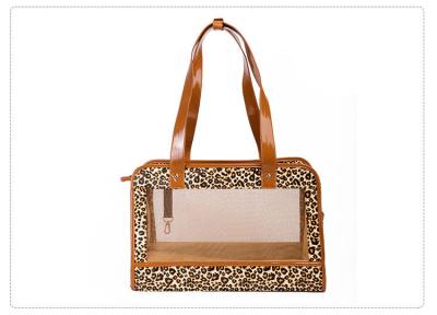 China  				Fashion Leopard Summer Mesh Handbag Dog Outdoor Portable Carrier 	         for sale