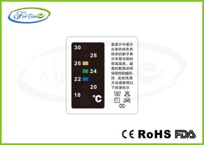 中国 暖かさの心配18 | 30 ℃のための再使用可能な感熱衣服の液晶の温度計 販売のため