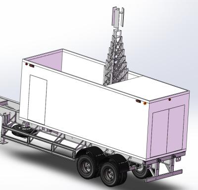 Chine 100ft 30m Cell On Wheel Tower Communication Station Radio Mobile Trailer Tower à vendre