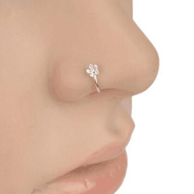 China Trendy Colorful Nostril Stainless Nose Hoop Plum Nose Rings Clip On Nose Ring Fake Piercing Body Jewelry For Women for sale