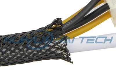 China Fire Resistant PET Expandable Braided Sleeving For Cable Hose Protection for sale