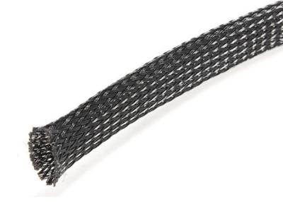 China Cable Electrical Braided Sleeving 6mm/ 25mm Flame Retardant Polyester Material for sale