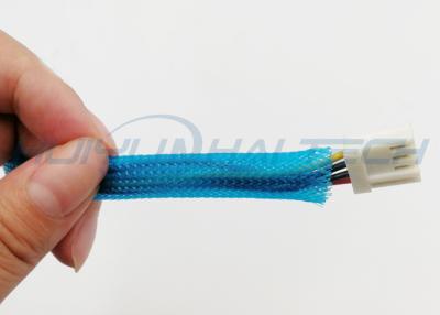 China Blue Color PET Expandable Braided Sleeving For PC Wire Cable Harness Management for sale