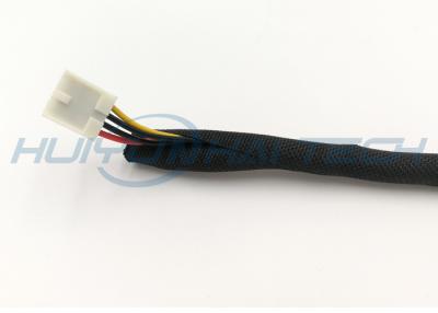 China Black Self Wrapping Split Braided Sleeving , Self Closing Sleeve Cable Harness for sale