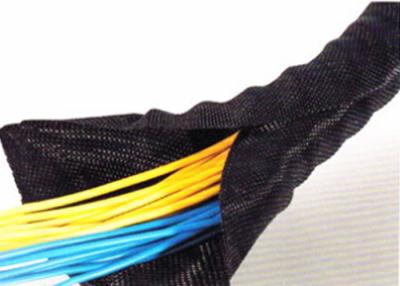 China Self Adhesive Velcro Braided Cable Wrap , Velcro Sleeve For Cables And Wires for sale
