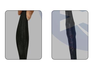 China Electrical Braided Automotive Wire Sleeve , Expandable Cable Sleeving Pet Material for sale