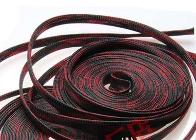 China Black Flame Proof PET Expandable Braided Sleeving Wear Resistant For Cable Industries for sale
