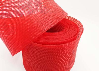 China Single Layer Flat Tape PET Velcro Braided Wire Sleeve Red With Zipper for sale