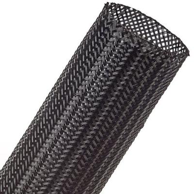China Black UL VW-1 Expandable Nylon Braided Sleeving 3-100mm Abrasion Resistant for sale