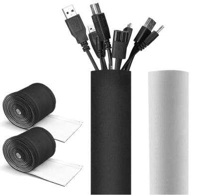 China Huiyunhai Round Velcro Up Cuttable Neoprene Cable Wrap Wire Management Sleeve for sale