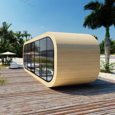 China Modern 20ft/30ft/40ft Double Tempered Glass Movable House Office Apple Cabin for Steel for sale