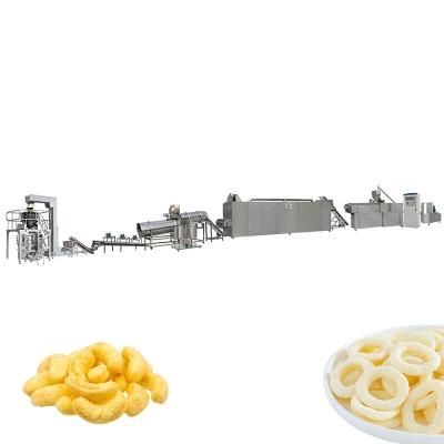 China Mini Puffed Wheat Snacks Food Extrude Corn Puff Production Line Silver for sale