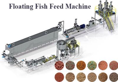 China Stainless Steel Fish Floating Feed Machine 100 - 500kg/H for sale