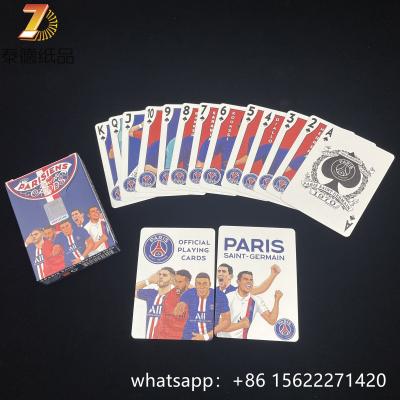 Chine Logo personnalisé Cartes de poker Casse Équipe de football Impression personnalisée Or noir Cartes de jeu de luxe professionnelles avec boîte à vendre