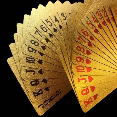 China Plastic Waterproof Poker With Box Table Game Card Gold Stamping Finishing Playing Card Classical Pattern for sale