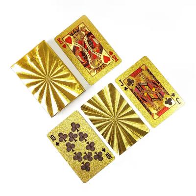 China Custom Gold Foil Poker Entertainment Travel Board Game Card Waterproof Durable PVC Plastic Playing Card for sale