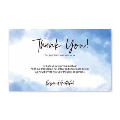 China Custom colorful gold foil paper thank you cards with logo business card private logo gift card à venda