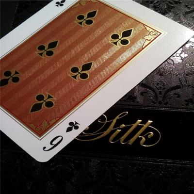 China Tarjeta de oro del póker del oro del PVC de los naipes de oro del póker plástico de la hoja en venta