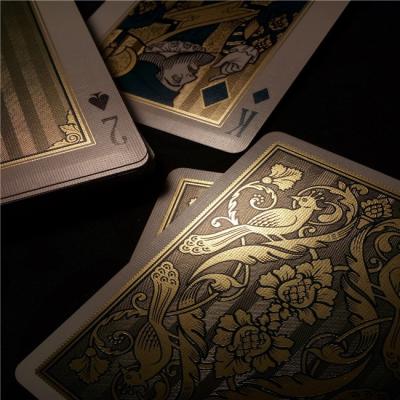 China Print 100% Durable Waterproof Plastic Playing Cards 24K Gold Foil Plated for sale