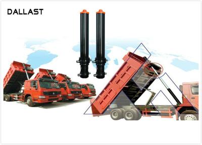 China RoHS Dump Trailer Hydraulic Cylinder , Welded Hydraulic Cylinders Plunge Long Stroke for sale