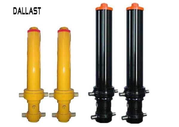 Quality Telescopic Long Stroke Hydraulic Cylinder Trunnion Mounting Style For Semi - for sale