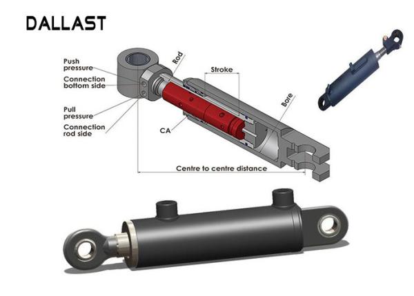 Quality Chromed Piston Dump Trailer Hydraulic Cylinder Double Acting For Industrial for sale