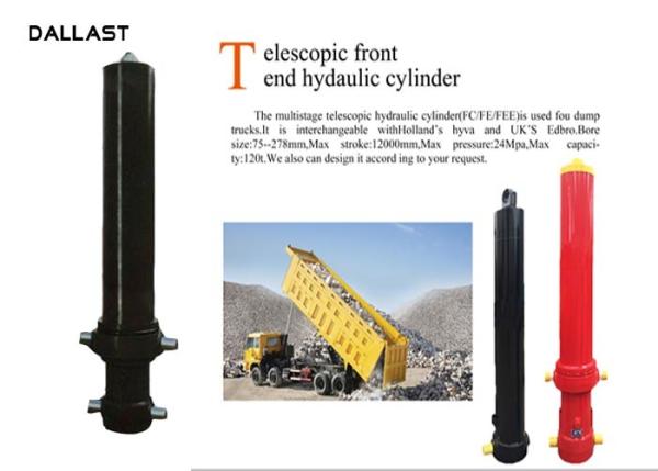 Quality Anti Rust Painting Single Acting Dump Trailer Hydraulic Cylinder 3 Stage Type for sale