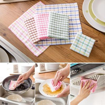 China Pink / Blue British Grid Kitchen Tea Towels , 27 × 27cm Hand Towels For Kitchen  for sale