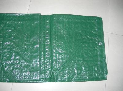 China Three Layers Polyethylene PE Tarpaulin Sheet Green With Reinforced Strip for sale