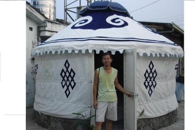 China Barraca de Yurt do Mongolian do estilo da parte superior redonda com chama do PVC - material resistente à venda