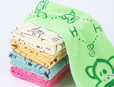 China Children Custom Kitchen Tea Towels / Microfiber Face Towel With Cartoon Design for sale