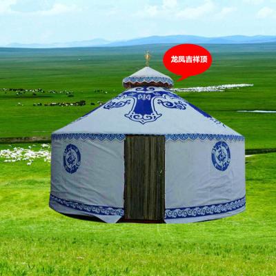 China Outdoor Steel Frame White Mongolian Tent House With Wood Door And Floor for sale