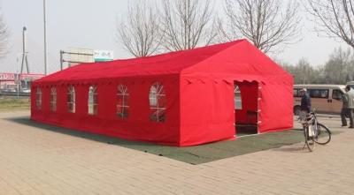 China Outdoor Activities Red Event Party Tent PE Tarpaulin Material With Windows for sale