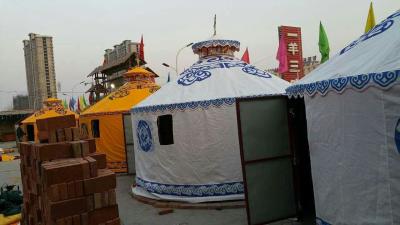 China Festival Activity Mongolian Tent Home With 4 Layer Fire Resistance Cover Fabric for sale