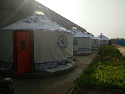 China Circle Shaped Mongolian Yurt Tent With Worm - Preventing Bamboo Trips Material for sale