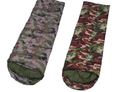 China Camouflage Down Sleeping Bag With Pillow , Hiking Outdoor Sleeping Bags  for sale