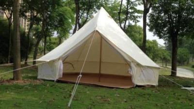 China Single Layers White Outdoor Canvas Tent / Cotton Bell Tent For Hiking Equipment for sale