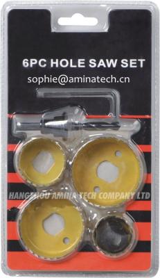 China Carbon Hole Saw Set with Mandrel (6-Piece) for sale