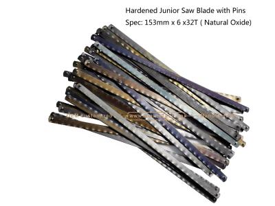 China Hardened Junior Saw Blade with Pins Spec: 153mmx6x32T ( Natural Oxide) Cutting wood,Plastic,Low-hardness metal for sale