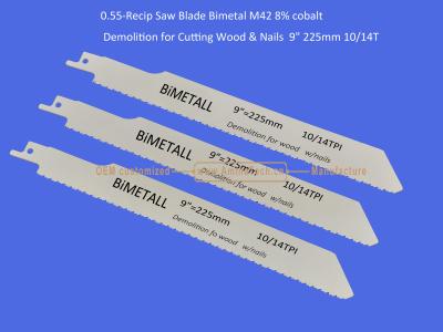 China Recip Saw Blade Bimetal M42 8% cobalt Demolition for Cutting Wood & Nails  9