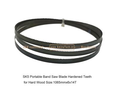 China SK5 Portable Band Saw Blade Hardened Teeth for Hard Wood Size:1065mmx6x14T for sale