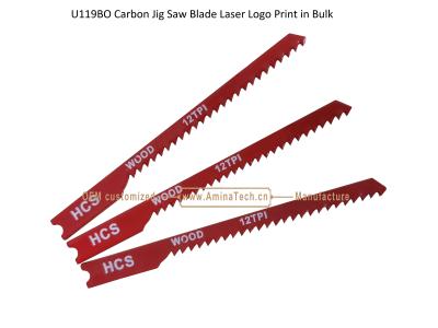 China U119BO Carbon Steel Jig Saw Blade Laser Logo Print in Bulk size:75mmX6x12T, Cutting Wood,s,Reciprocating Saw Blade for sale