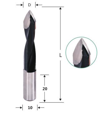 China Carboneto contínuo da flauta espiral através do bocado de broca 10mm do furo à venda