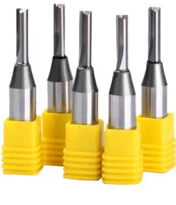 China 1/4'' Shank Two Flutes TCT Straight Bits For Wood Cutting / Carbide Solid End Mill for sale