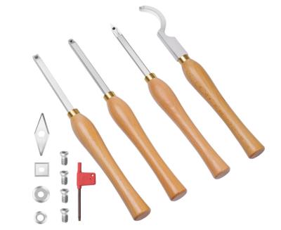 China Mini Carbide Tipped Wood Turning Tools With Diamond Round Square Swan Neck Hollowing Shape for sale
