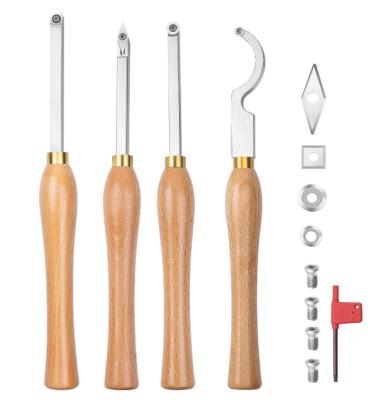 China Carbide Tipped Wood Turning Tools Lathe Set Rougher Detailer Finisher Swan Neck Hollower à venda